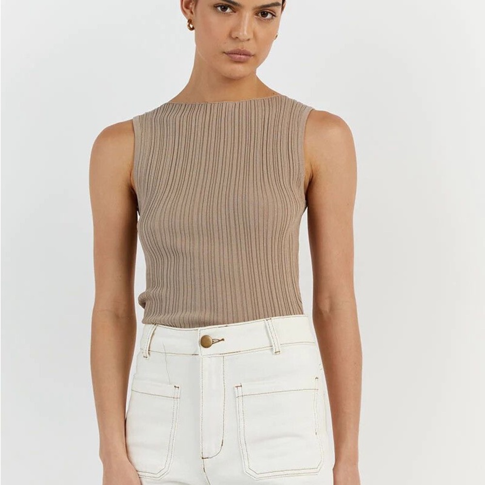 DISSH Ribbed Tan Tank Top